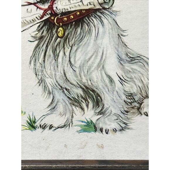 Vintage Plastic Framed Dog Print West Highland White Terrier 7” x 6” - Picture 3 of 7